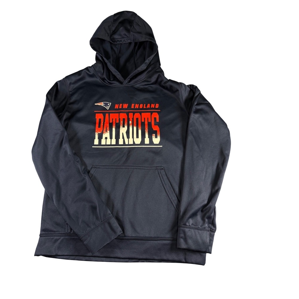 Youth XL New England Patriots‎ Hoodie NFL Team Apparel Blue Polyester Sweatshirt